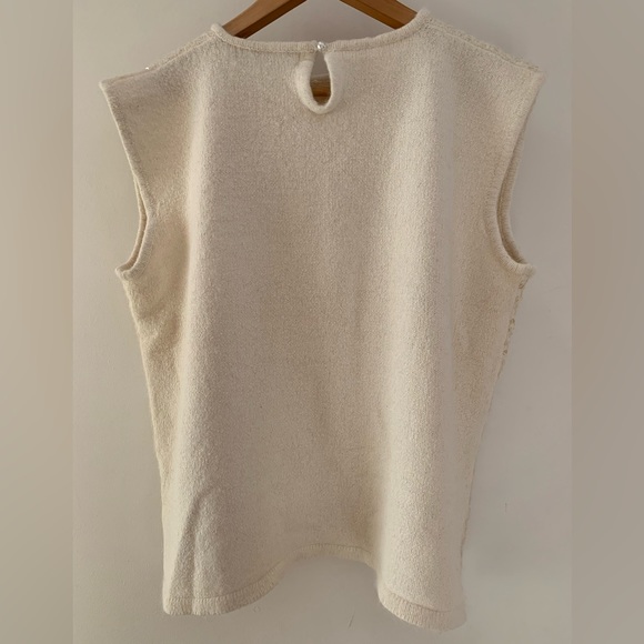 Silk Angora Lambswool Sparkly Sequin Sweater Blouse Top - Picture 6 of 9